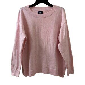 Lands' End women's 100% cotton crewneck sweater pale pink sz 18